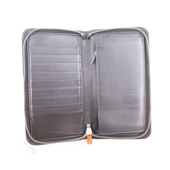 Pre Loved Saint Laurent Crocodile Zip Wallet Leather ZipAround Women Black - Picture 6 of 8